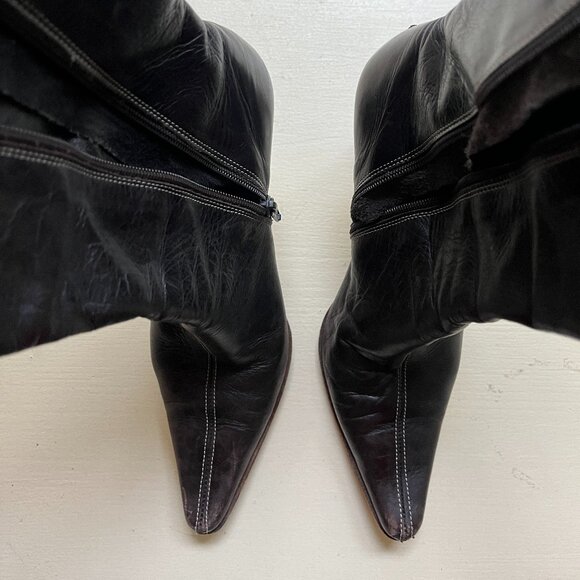 Kenneth Cole NY Point Break II Leather Stiletto boots - Picture 2 of 10